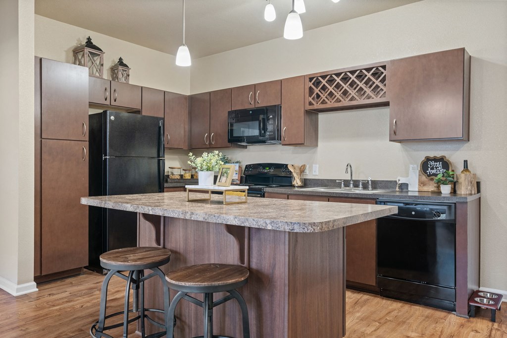 Kitchen with Black Appliances