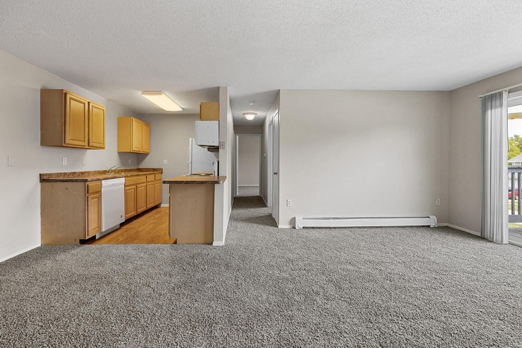 Spacious Living Area with Carpet