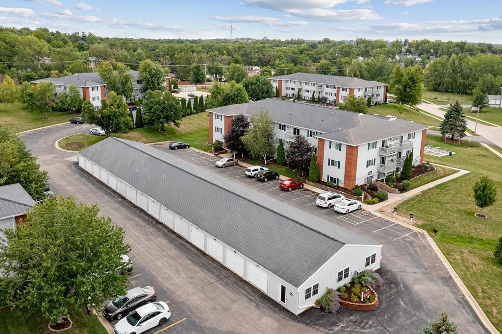 Aerial View of Detached Garages