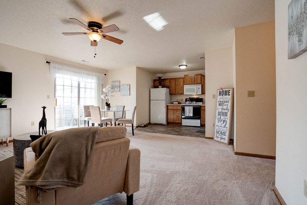 Entrance Into The Apartment Home Looking Towards The Kitchen & Dining Area