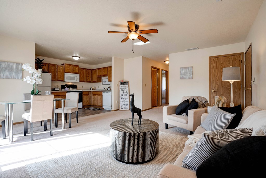 Open-Concept Living, Dining & Kitchen