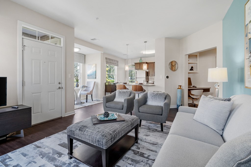 Spacious Living Area With Wood-Style Flooring