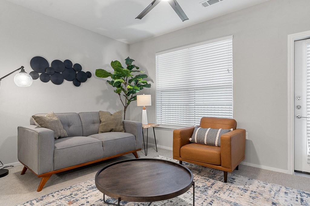 Living Area with Ceiling Fan