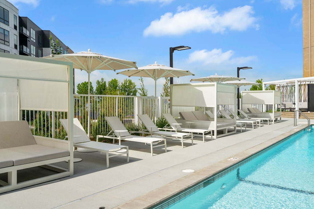 Outdoor Pool with Cabanas