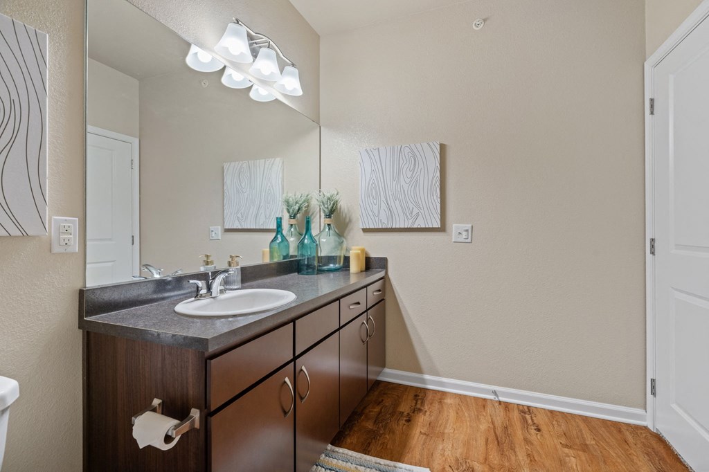Bathroom With Wood-Style Flooring