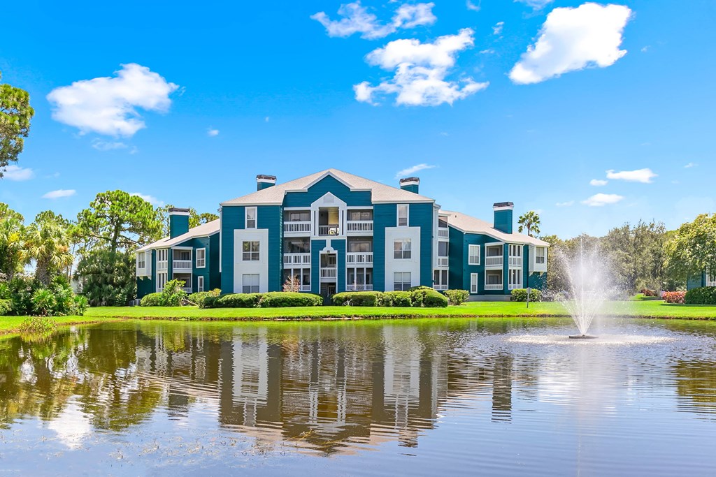 Large Pond With Apartment Homes Overlooking