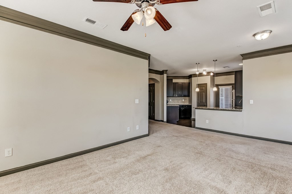 Spacious Living Area with Carpet