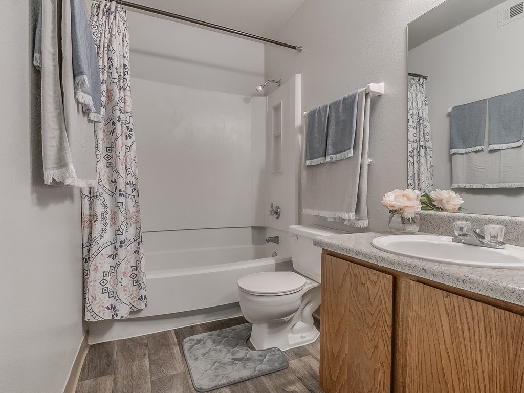 Bathroom Featuring Shower With Tub