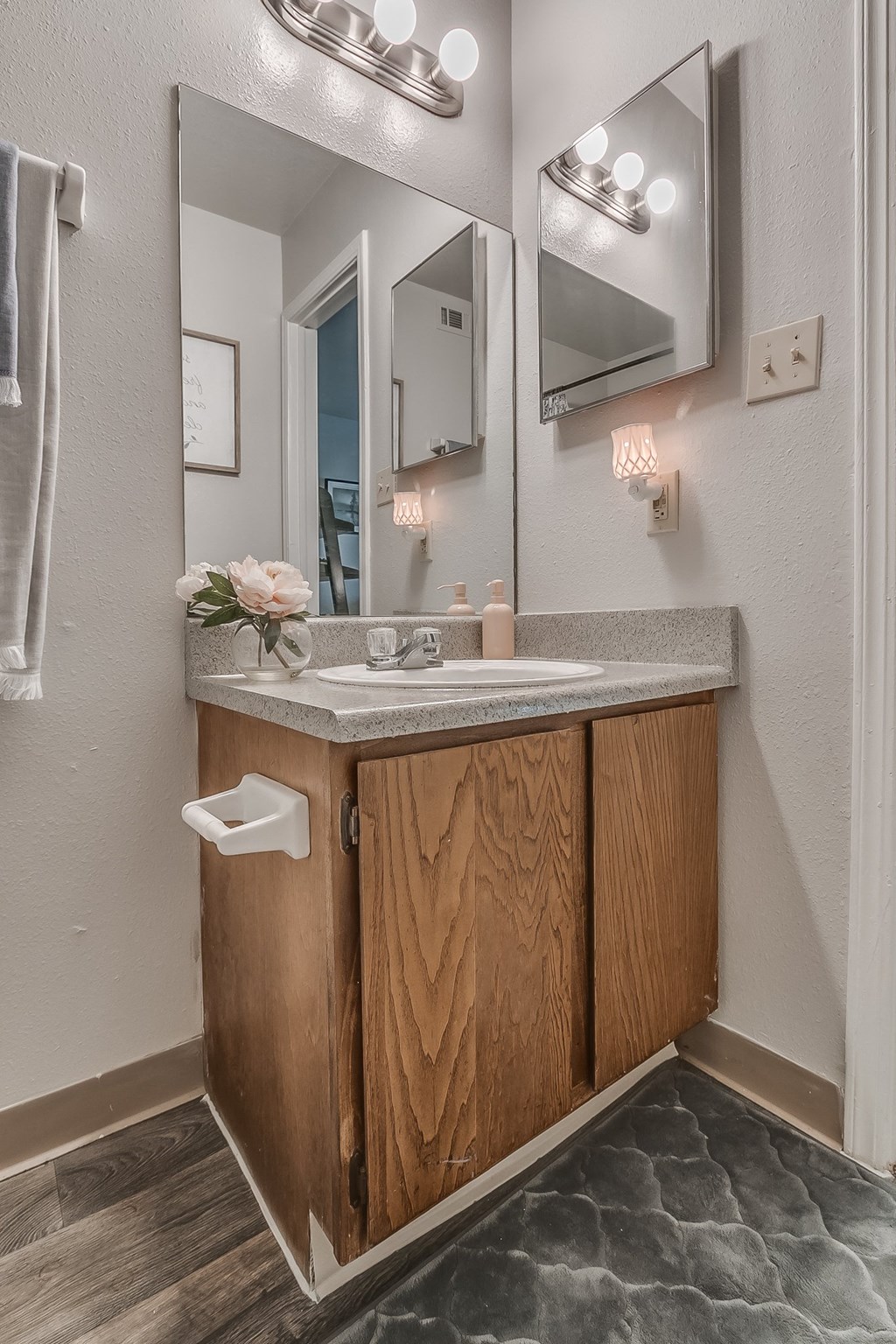 Bathroom Vanity & Light Grey Walls