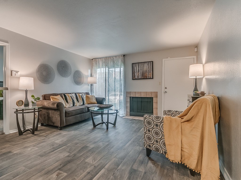 Living Room Featuring Wood-Style Flooring