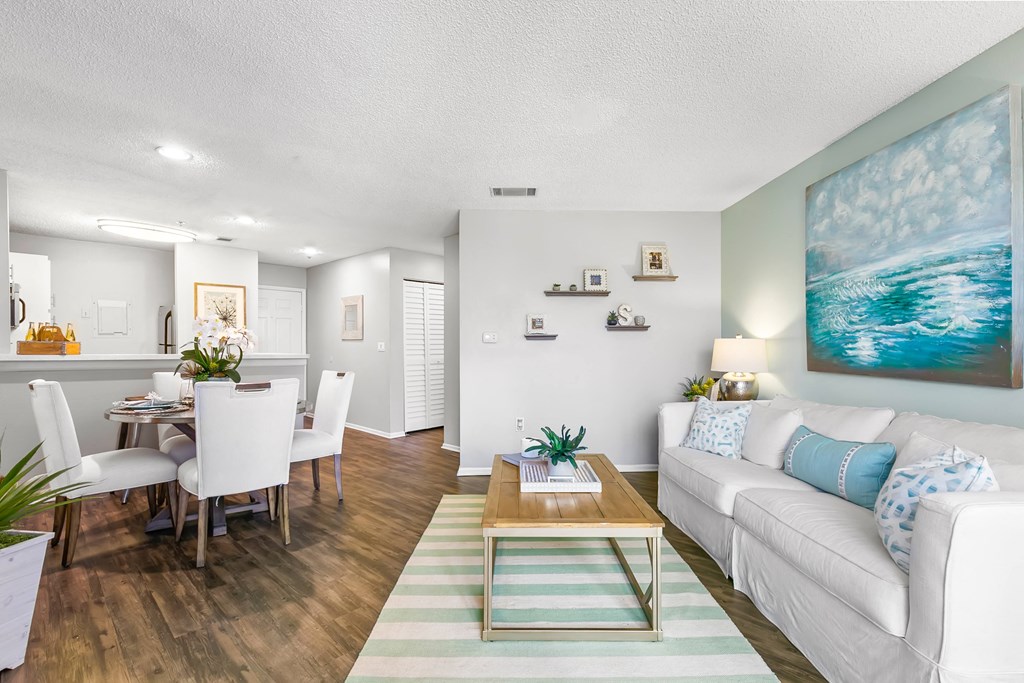 Open Concept Living Room With Wood-Style Flooring