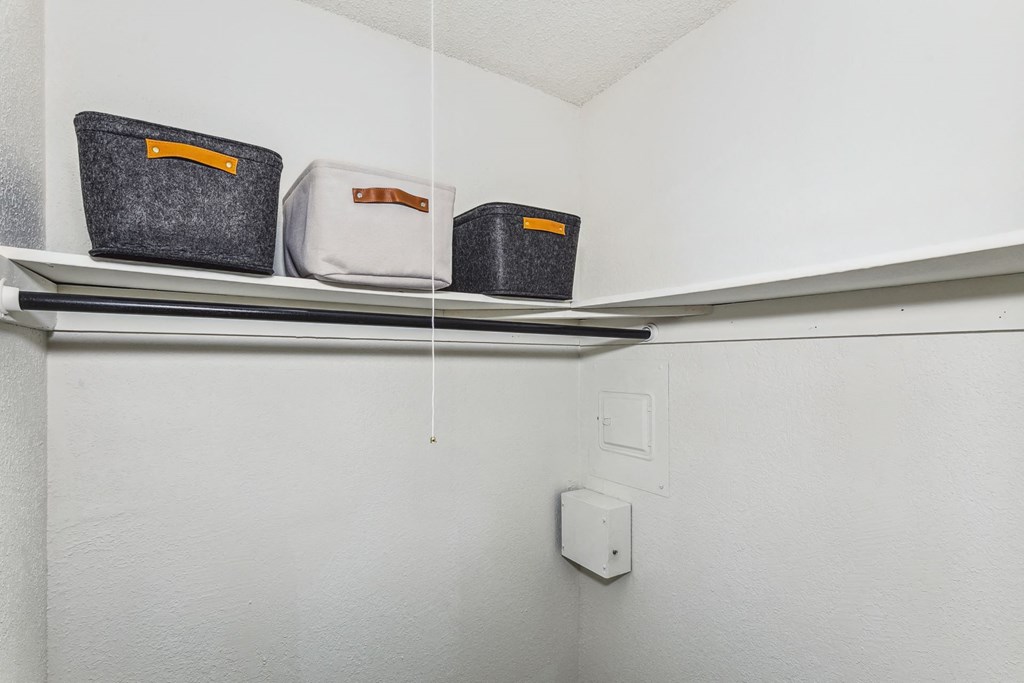 Walk-In Closet With Built-In Shelving