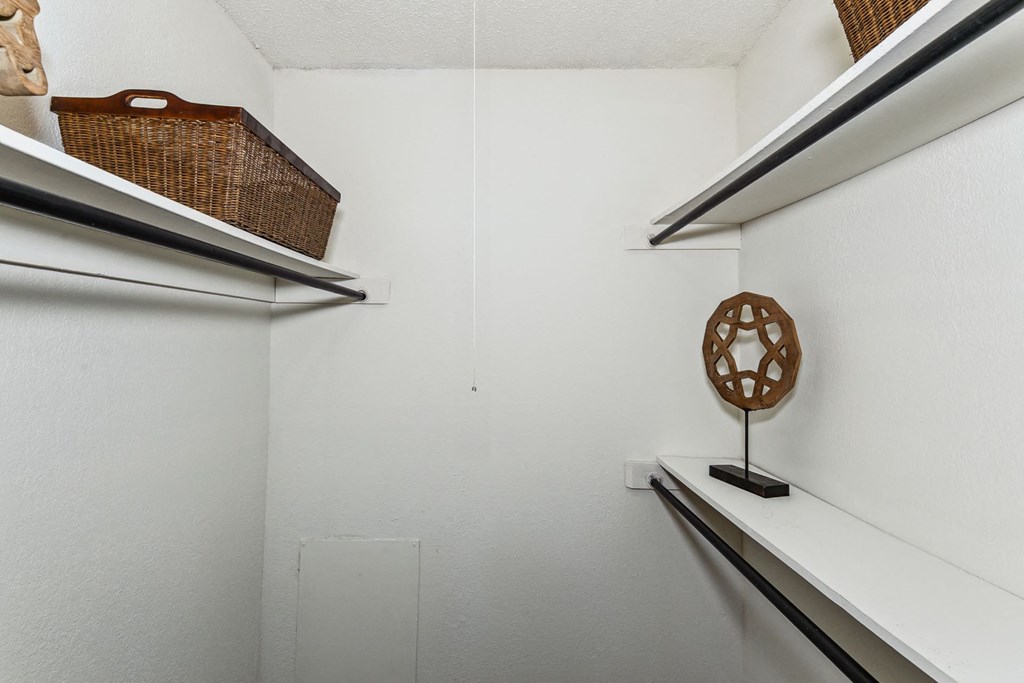 Walk-In Closet With Built-In Shelving