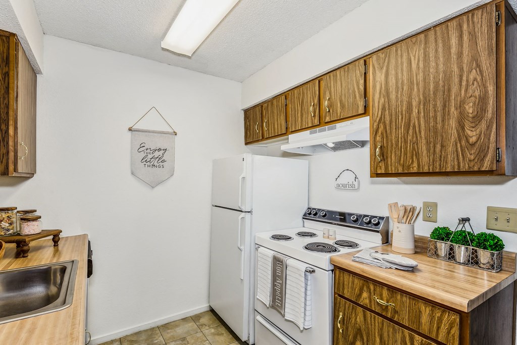 Kitchen with White Appliances
