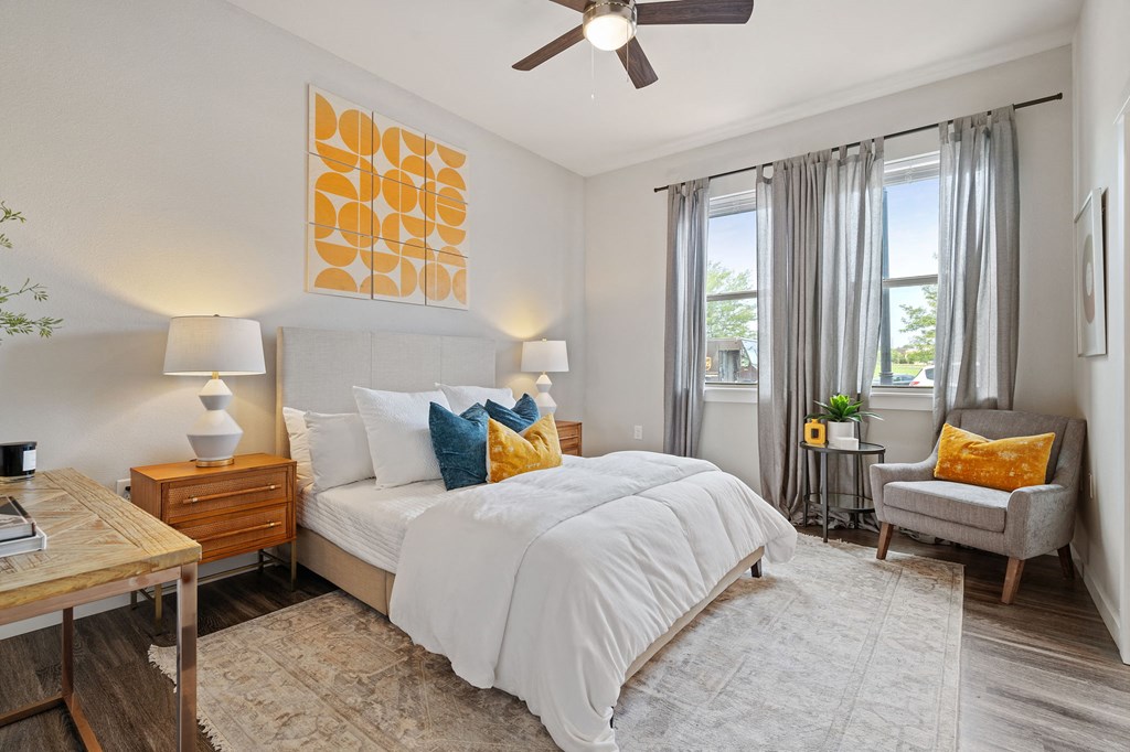 Bedroom with Large Windows
