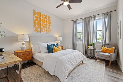 Bedroom with Large Windows