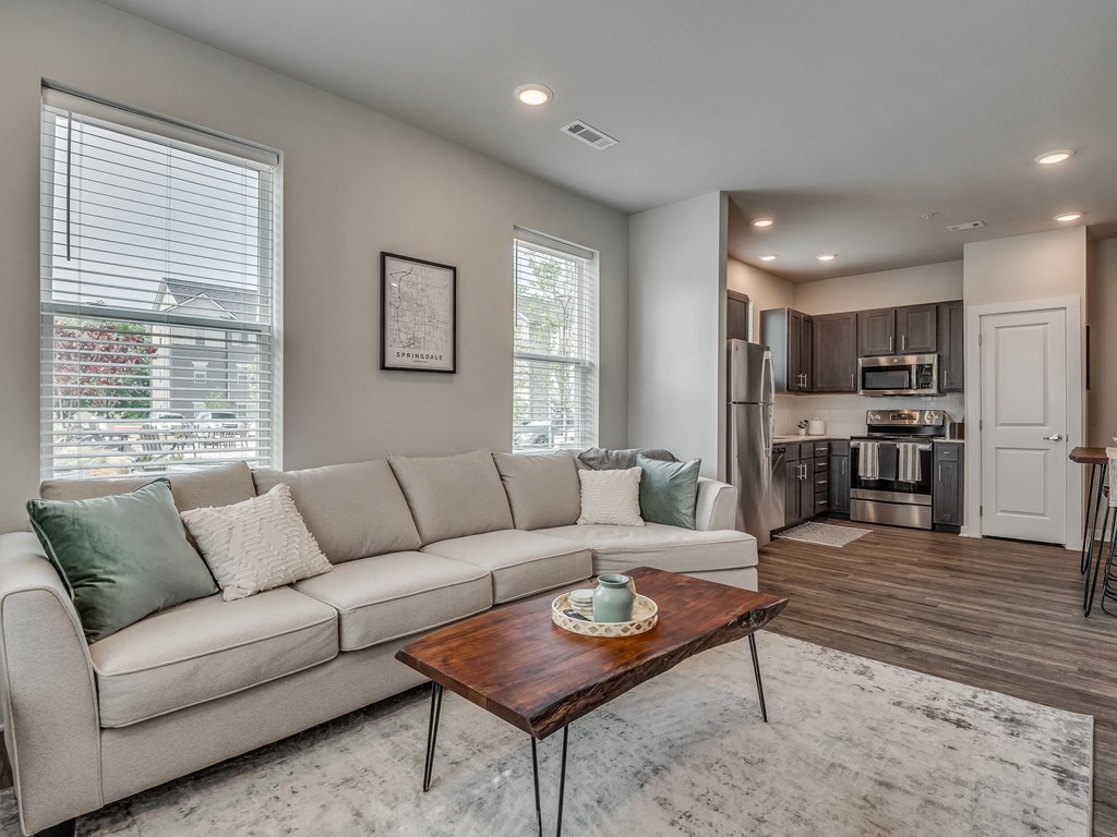 Spacious Living Area with Wood-Style Flooring
