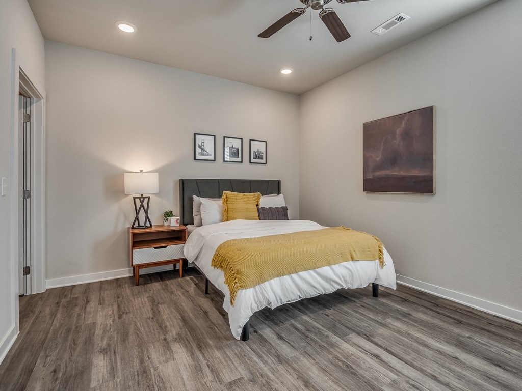 Bedroom with Wood Style Flooring