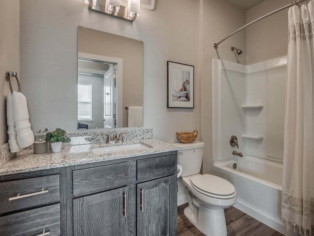 Bathroom With Granite Vanities