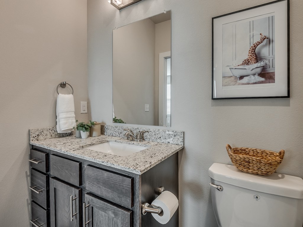 Bathroom With Granite Vanities
