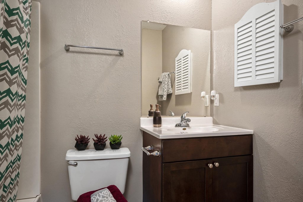 Bathroom With Espresso Vanity & Wall Medicine Cabinet