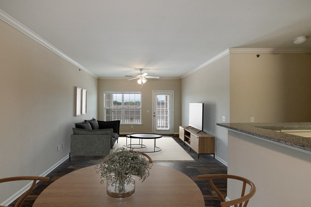 Living Room with Ceiling Fan