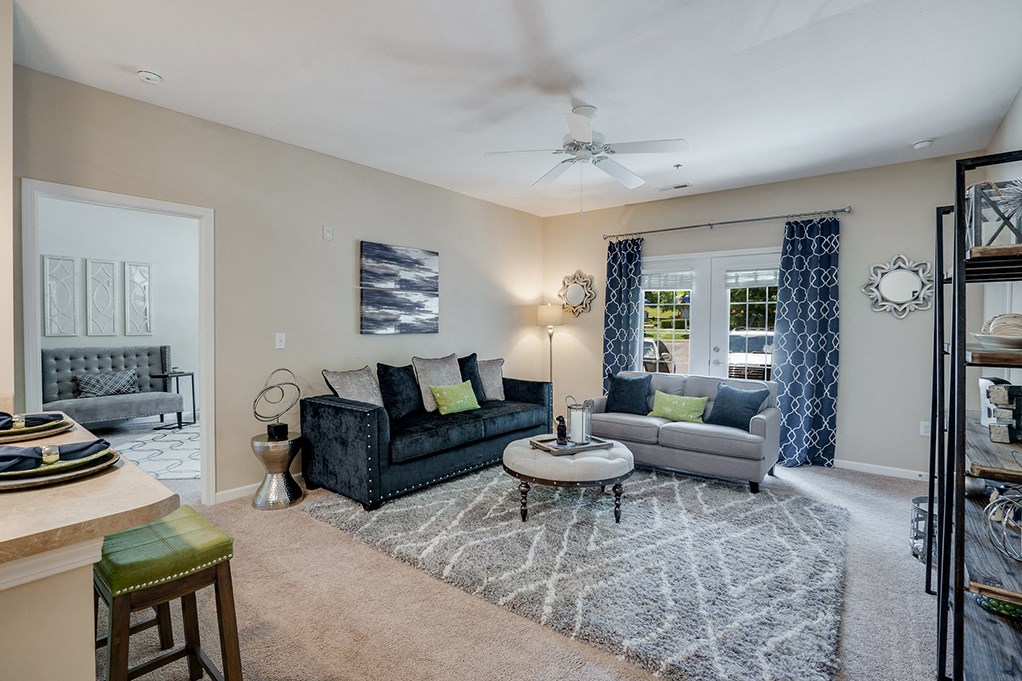 Spacious Living Room with  French Patio Door