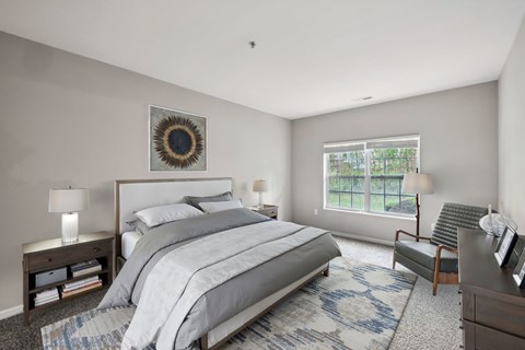 Bedroom with Plush Carpeting