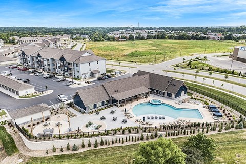 Aerial View Of Clubhouse & Pool