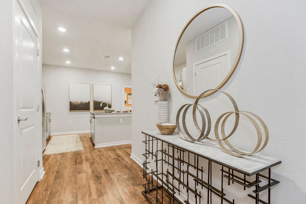 Entryway With Wood Style Plank Flooring