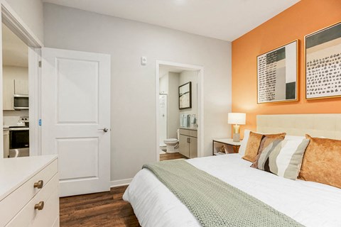 Bedroom with Wood Style Flooring