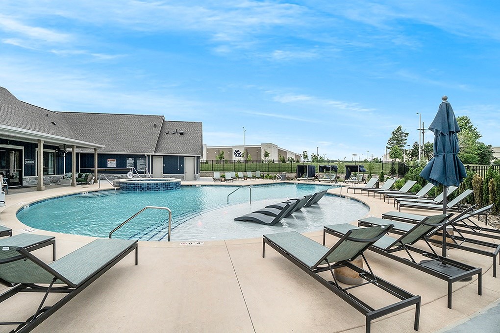 Zero-Entry Pool With Sun Lounge Chairs