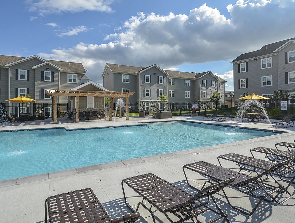 Outdoor Pool with Spacious Seating on Sundeck