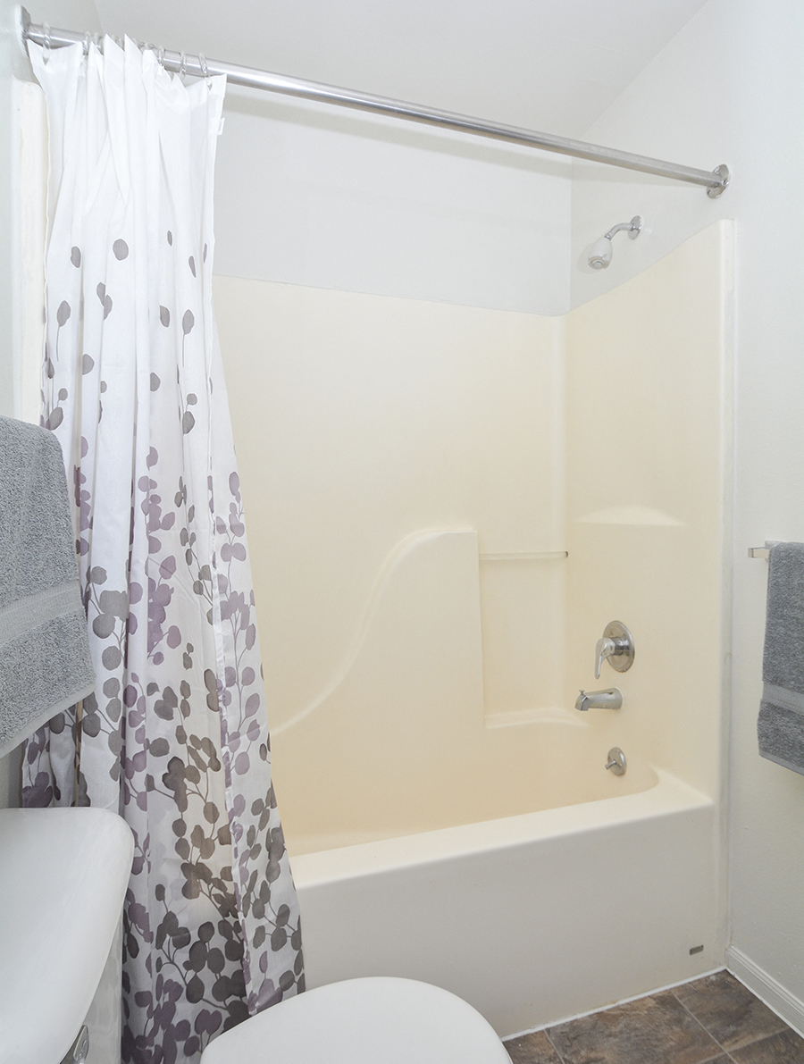 Spacious Shower and Tub
