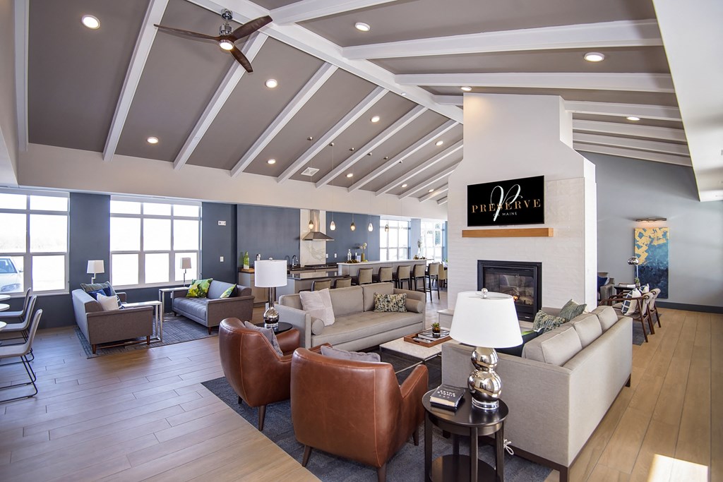 Clubroom with Large Kitchen and Island