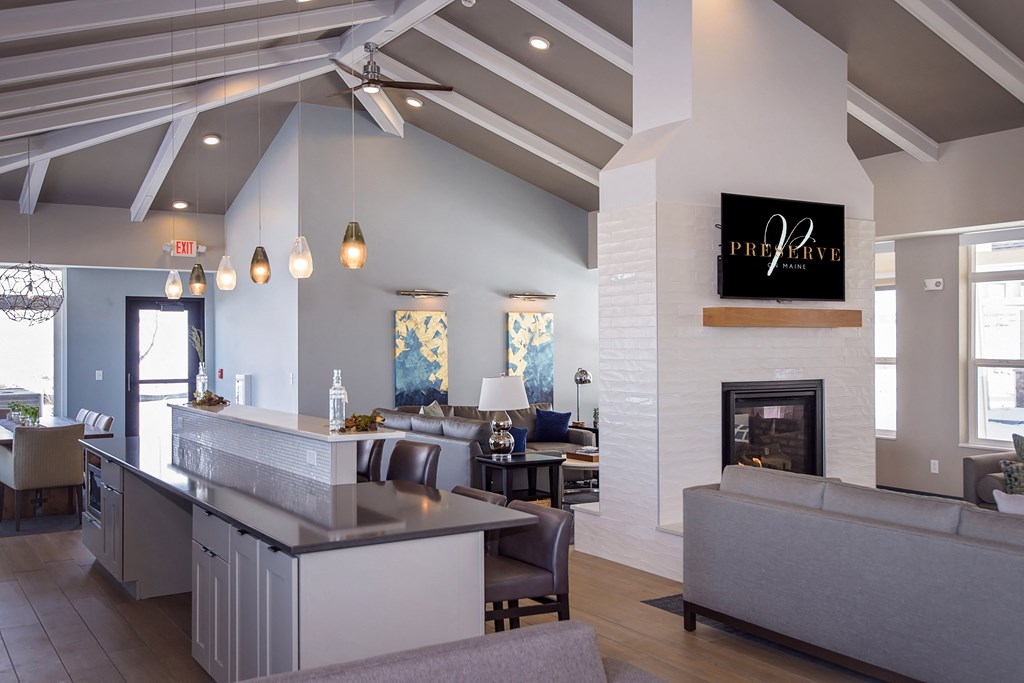 Clubroom with Kitchen and Lounge Areas