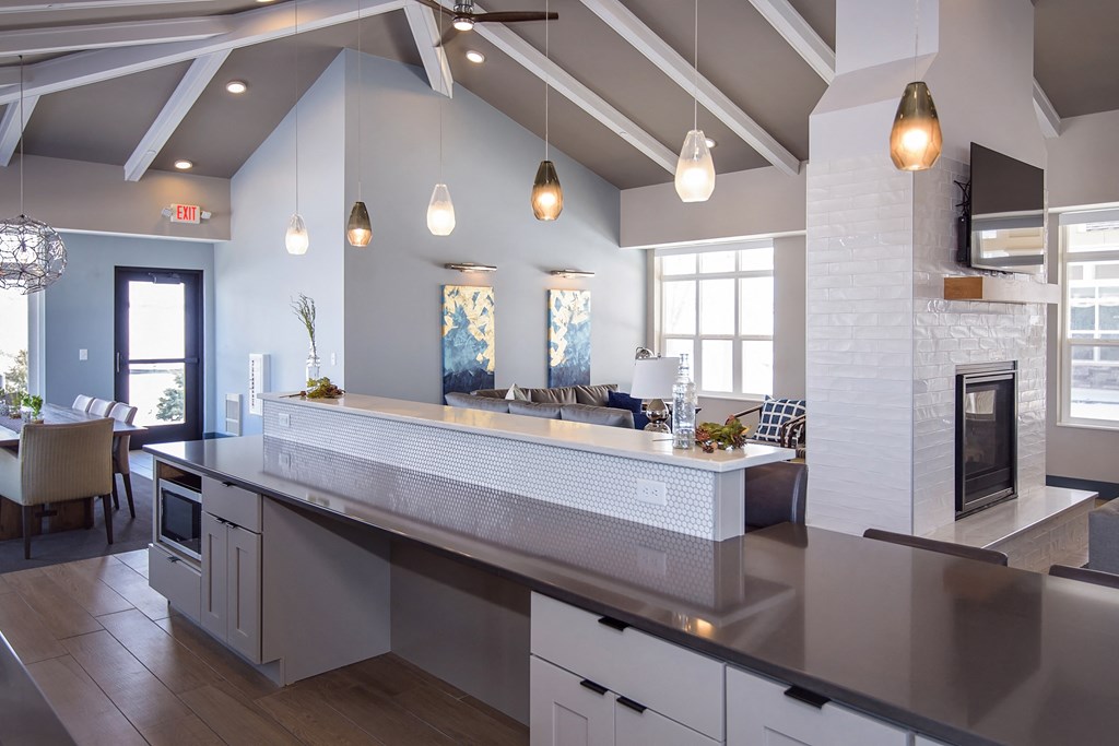 Expansive Clubroom Kitchen Island