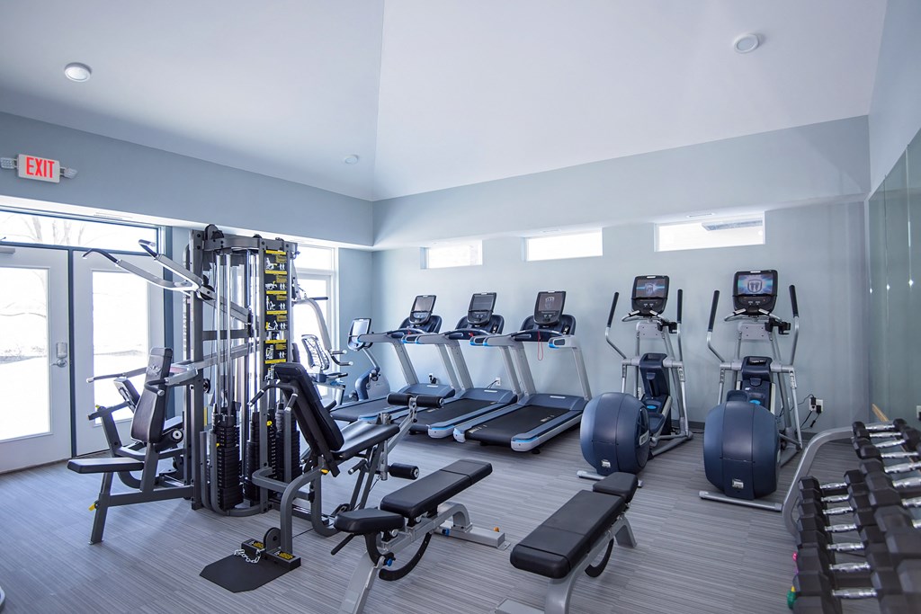 Spacious Fitness Center with Cardio and Strength Training Equipment