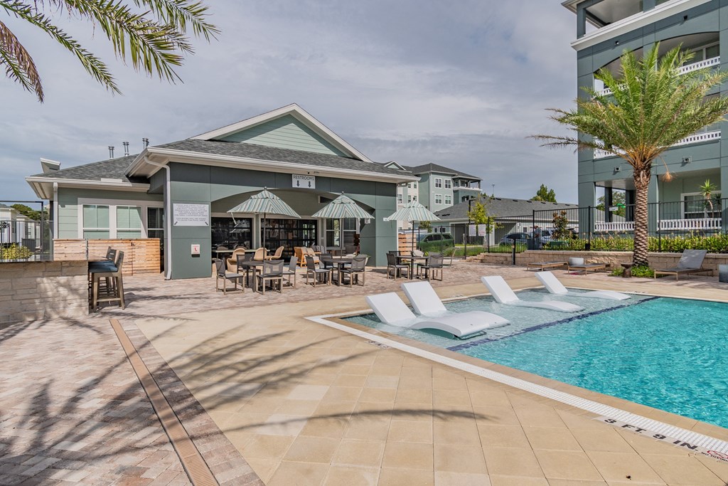 Zero-Entry Pool With Sun Lounge Chairs