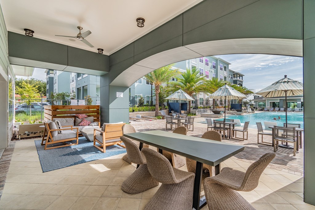 Spacious Outdoor Lounge Overlooking The Pool & Sundeck