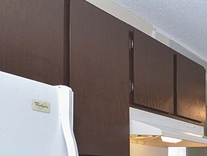 Kitchen with White Appliances and Dual Stainless Steel Kitchen Sink