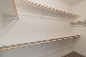 Walk-In Closet With Built-In Shelving