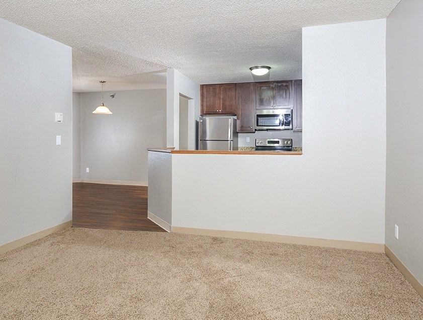 Spacious Living Area with Carpet
