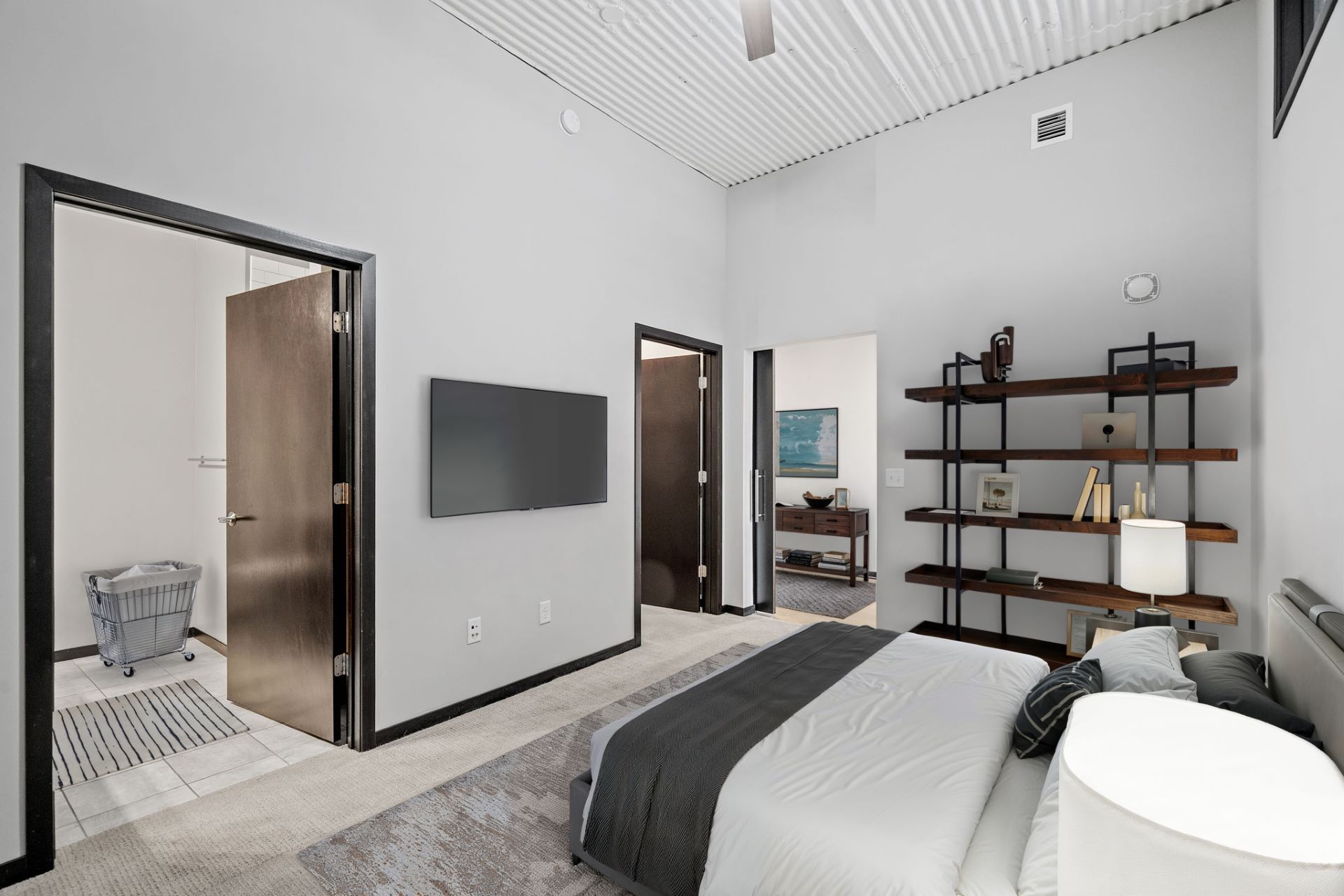 Bedroom with High Ceilings