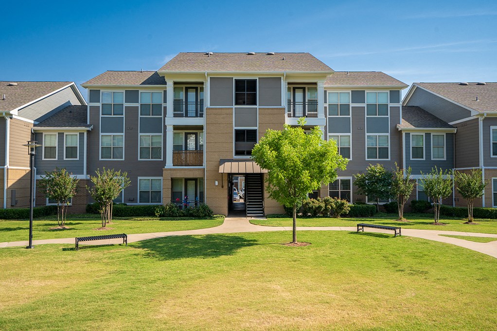 Lots of Green Space in Front of an Encore Memorial Apartment Building