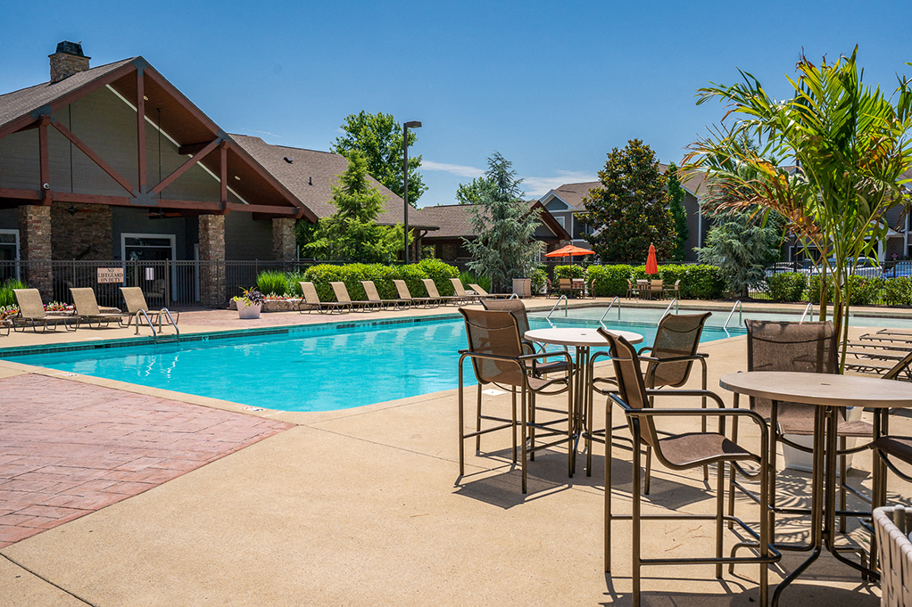 High Top Tables and Chairs on the Pool Sundeck