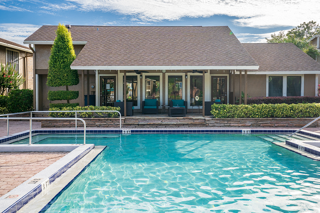 Large Pool with Steps and Railings