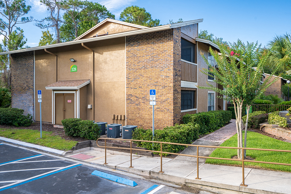 Ramp Leading up to Sidewalk in Front of Forestlake Apartment Building 128