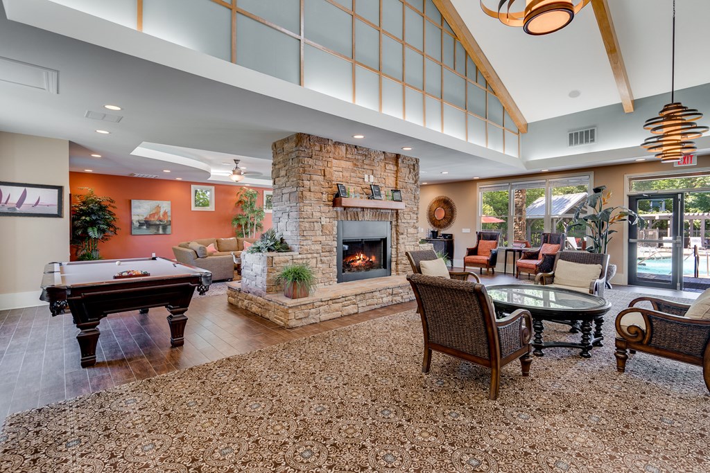 Clubhouse Lounge Overlooking The Pool  Deck