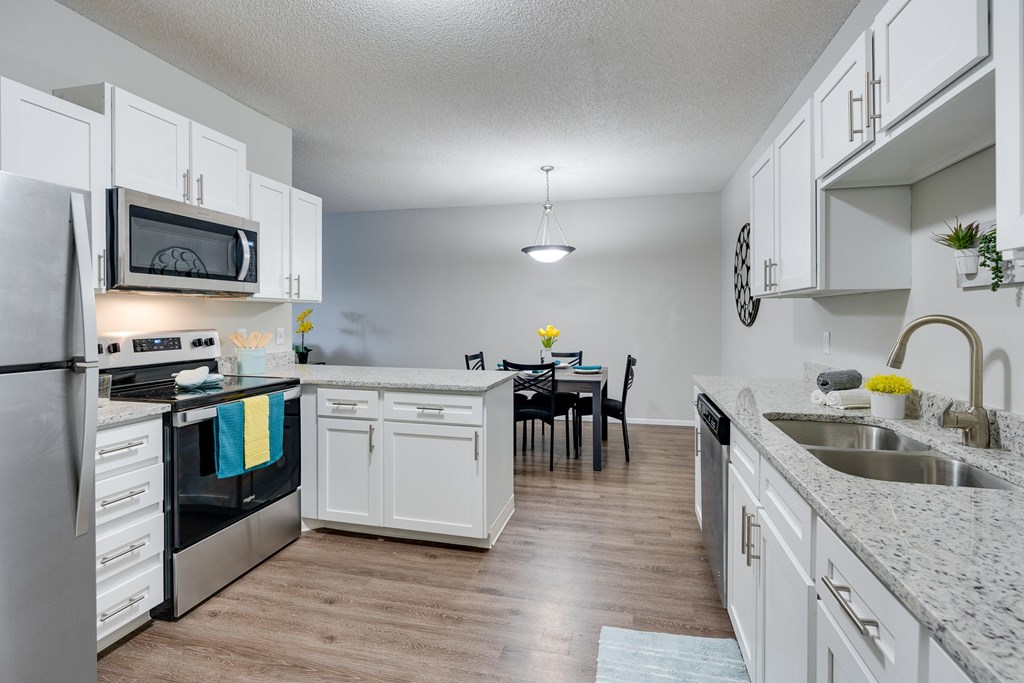 Kitchen Featuring Vinyl Wood-Style Flooring